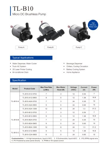 TL-B10 Micro Brushless DC Centrifugal Pump