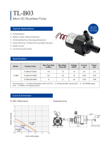 TOPSFLO Brushless DC Pump,coffee  pump