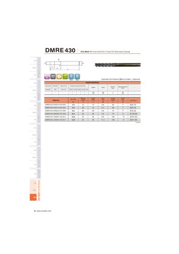 DMRE430 Carbide flat mill 4F for Graphite helix30