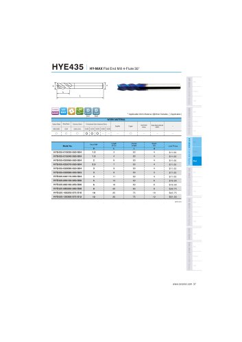 HYE435 carbide flat mill 4F for hardened steel 48-65HRC helix30