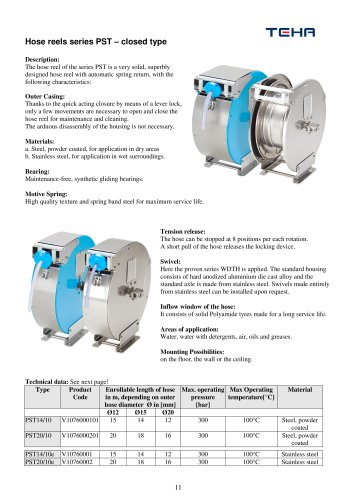 Hose reels series P ST  ? closed type