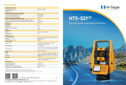 Hi-Target/Total Station/HTS−521L10