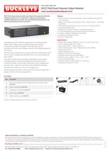 Datasheet: DCCT Pro2 Pinhole detector - Dual channel output module