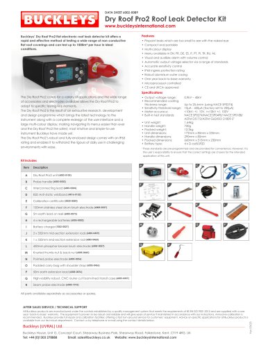 Datasheet: Dry Roof Pro2 leak detector