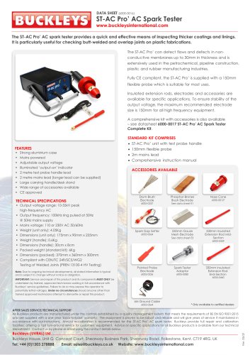 Datasheet: ST-AC Pro' AC spark tester