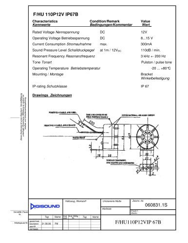 F/HU 110P12V IP67B