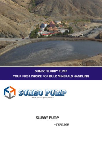 Sunbo Pump ZGB Slurry Pump Industry Water Deliver