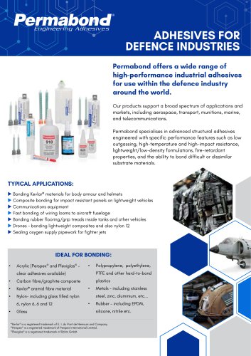Adhesives for Defence Industries
