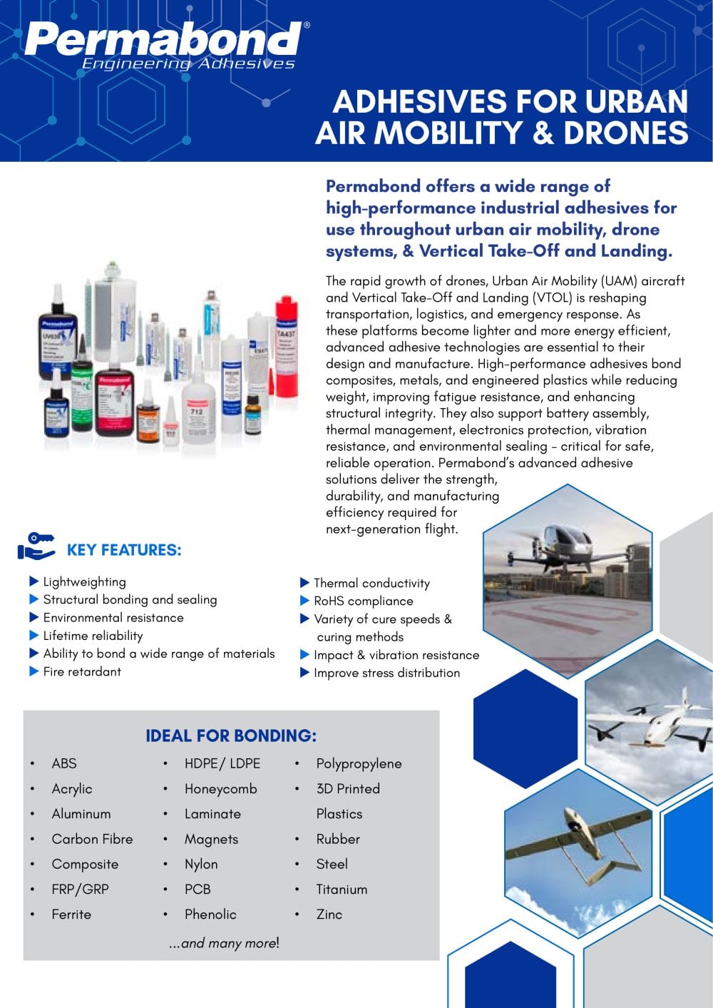 Adhesives for Urban Air Mobility & Drones - Permabond
