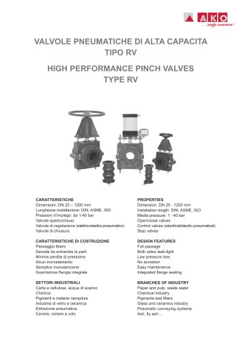 Valvole di alta capacita - tipo RV