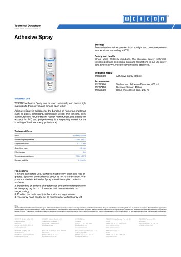 Adhesive Spray TDS