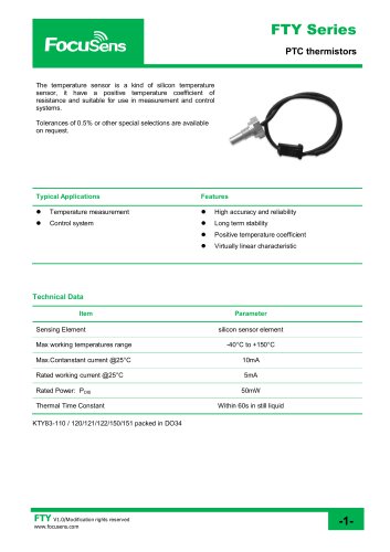 FTY Series / PTC thermistors