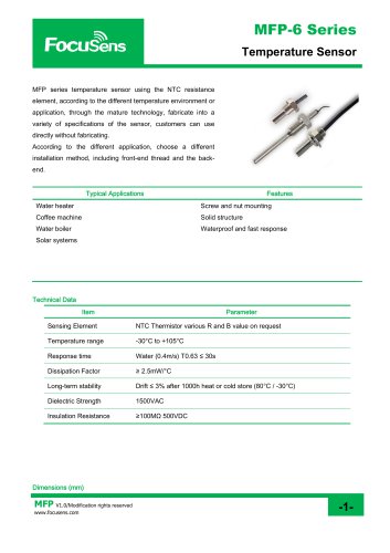 MFP-6 Series Temperature Sensor