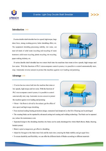 D series Heavy Duty Double Shaft Shredder