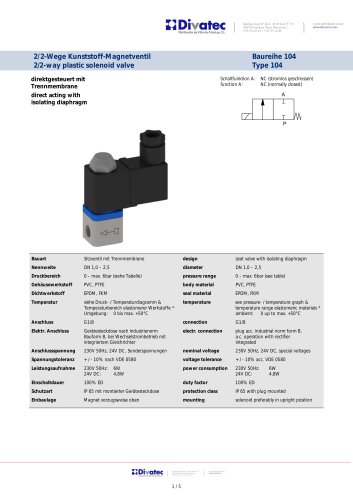 way plastic solenoid valve