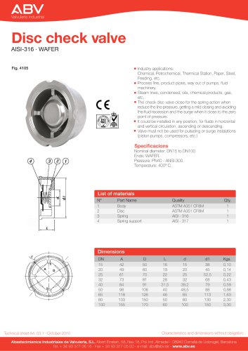 Disc check valve