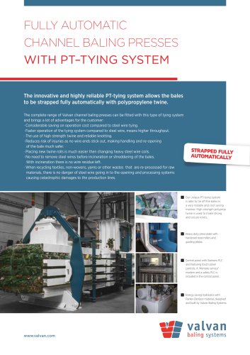 Fully automatic channel baling presses with P t –tying system