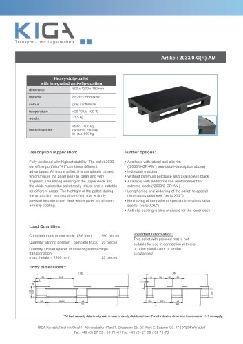 Heavy-duty-pallet with integrated anti-slip-coating