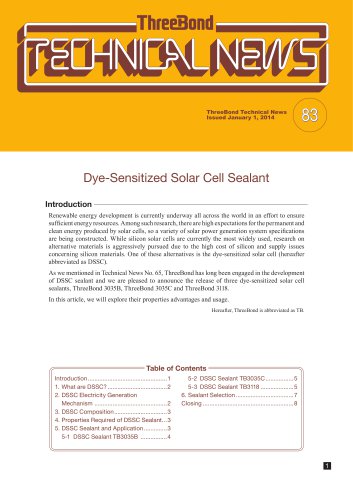 Dye-Sensitized Solar Cell Sealant