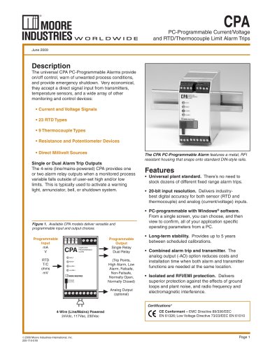 CPA - PC-Programmable Alarm (4-Wire)