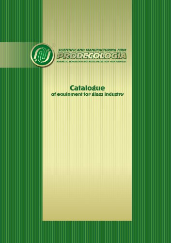 Catalogue  of equipment for glass industry