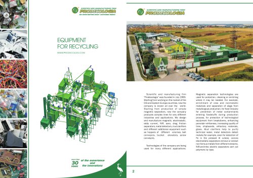 Catalogue of Equipment for recycling