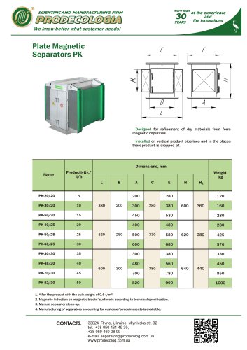 Plate Magnetic Separators PK