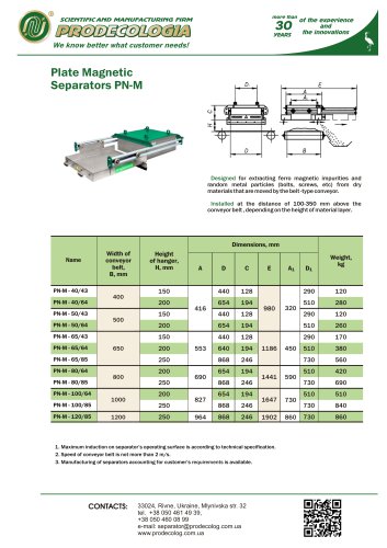 Plate Magnetic Separators PN-М