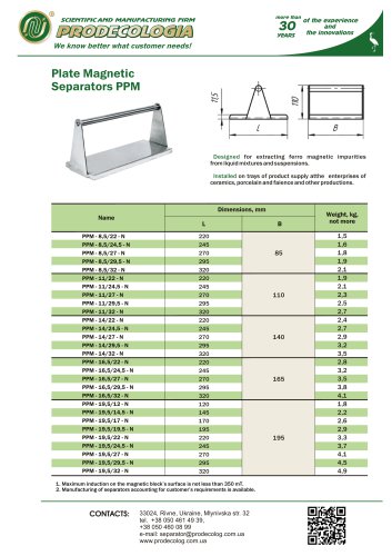 Plate Magnetic  Separators PPМ