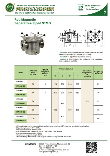 Rod Magnetic Separators Piped SТМО