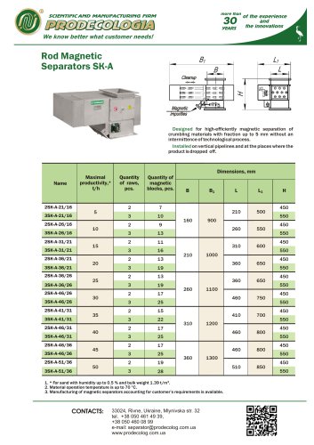 Rod Magnetic Separators SK-A