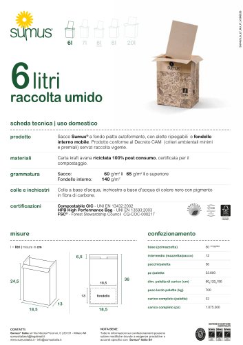 6 litri raccolta umido