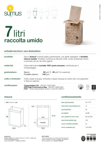 7 litri raccolta umido