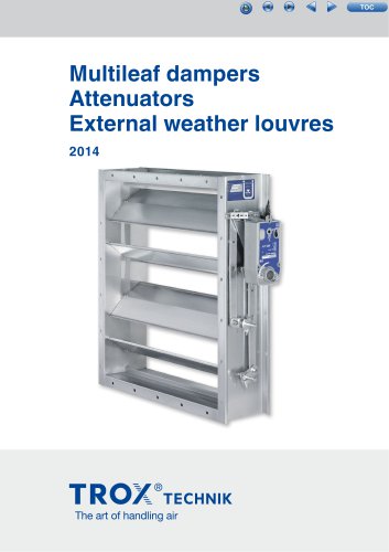 Multileaf dampers, Attenuators, External weather louvres