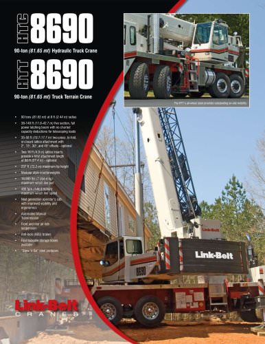 Link-Belt HTT-8690 90-ton (81.6 mt) Truck Terrain Crane