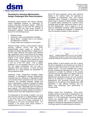 Design Challenges with Piezo-Actuation