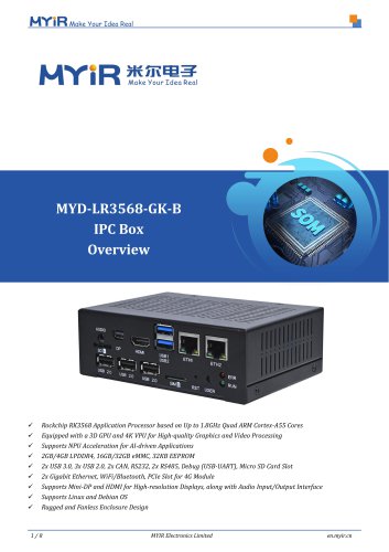 MYD-LR3568-GK-B IPC Box Overview