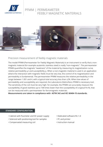 Measurement of feebly magnetic materials - PFMM Permeameter