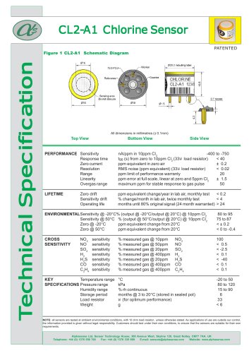 CL2-A1 Chlorine Sensors