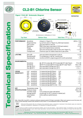 CL2-B1 Chlorine Sensor