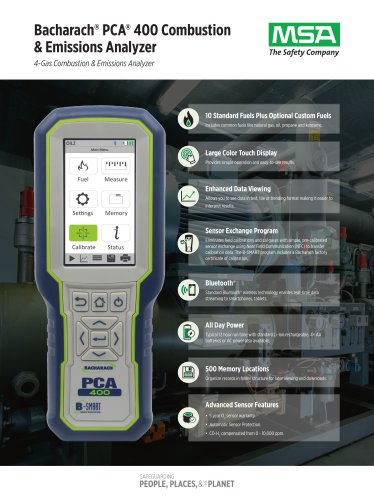 Bacharach&reg; PCA&reg; 400 Combustion & Emissions Analyzer