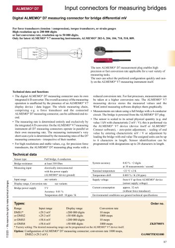 ALMEMO&reg; Connector for measuring bridges 