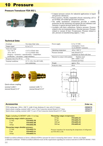 Pressure sensors FDA602L