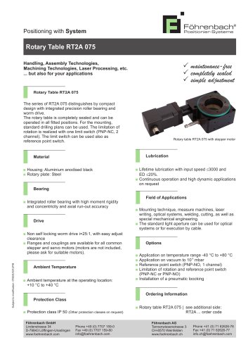 Rotary table RT2A 075