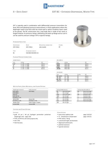 EXT-BC extended flush diaphragm wafer type