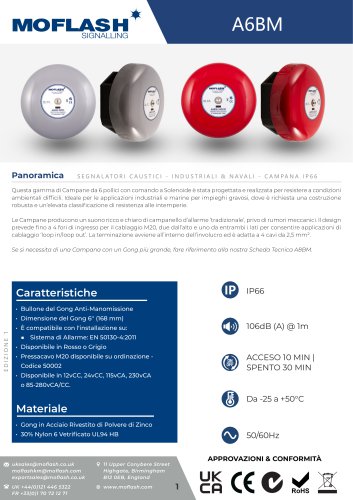 Scheda tecnica - Campana A6BM