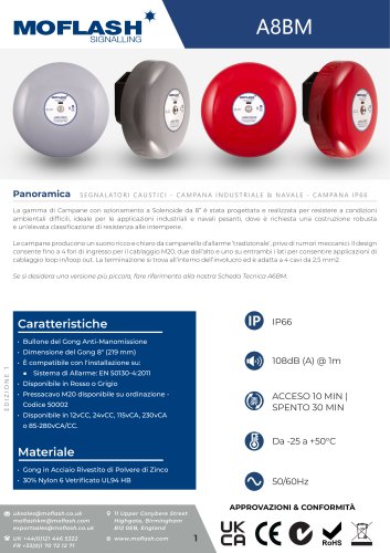 Scheda tecnica - Campana A8BM