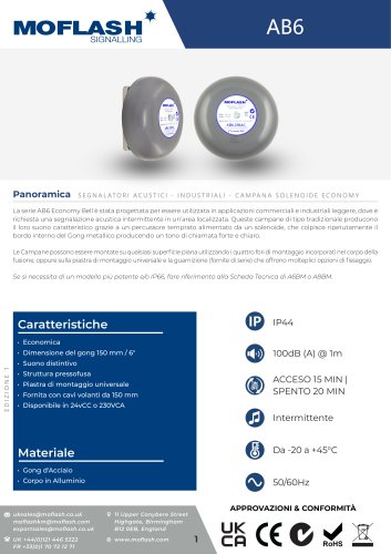 Scheda tecnica - Campana AB6