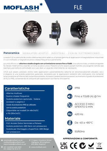 Scheda tecnica - Cicalino FLE
