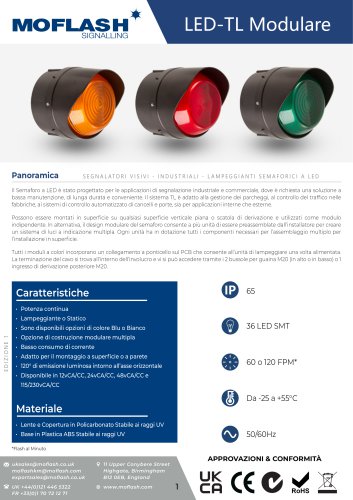 Scheda tecnica - Lampeggiante LED-TL Modulare